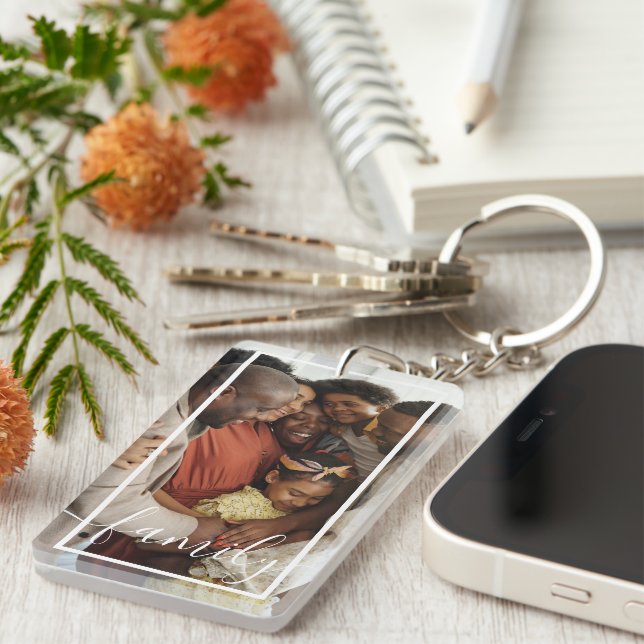 Personalised Photo and Text Key Ring (Front Right)