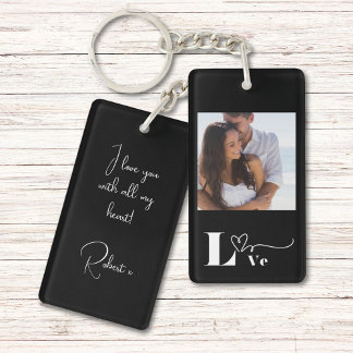 Personalised Photo and Text Key Ring