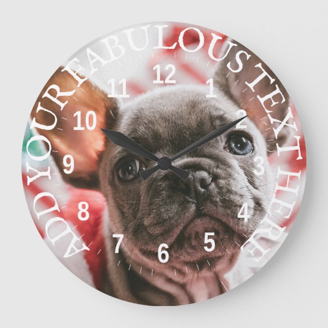 Personalised Photo and Text Large Clock (Front)