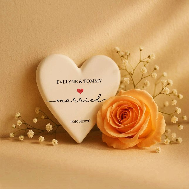 Personalised Photo and Text Married Ornament (Creator Uploaded)