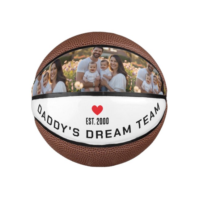 Personalised Photo and Text Mini Basketball (Front)