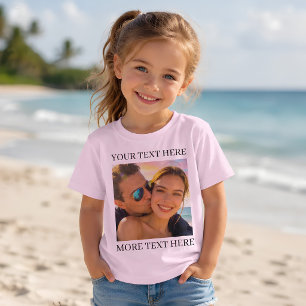 Personalised Photo and Text Pale Pink T-Shirt