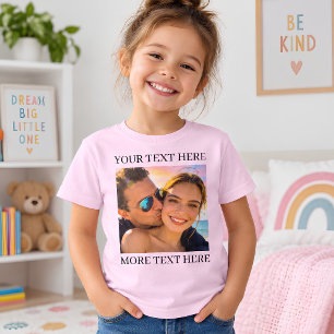 Personalised Photo and Text Pale Pink T-Shirt
