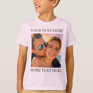 Personalised Photo and Text Pale Pink T-Shirt