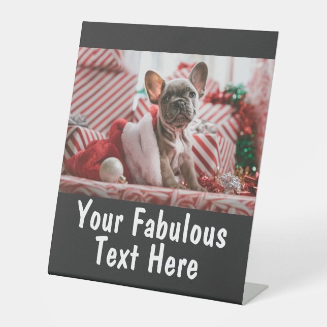 Personalised Photo and Text Pedestal Sign (Front)