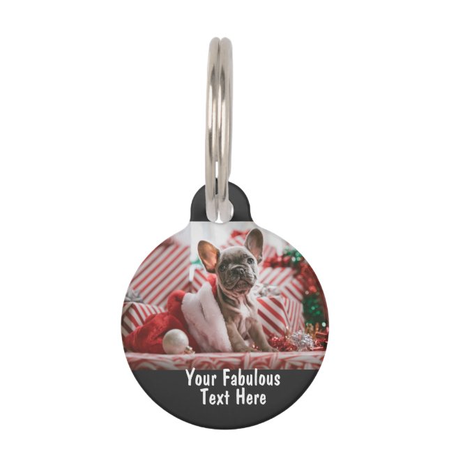Personalised photo and text pet tag (Front)