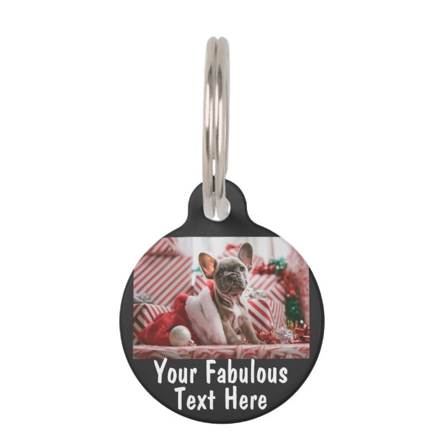 Personalised Photo and Text Pet Tag (Front)