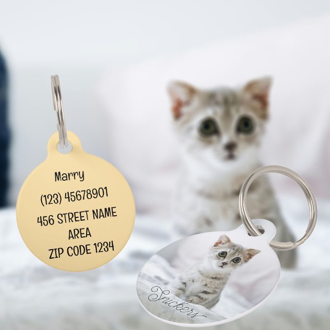 Personalised photo and text pet tag (Creator Uploaded)