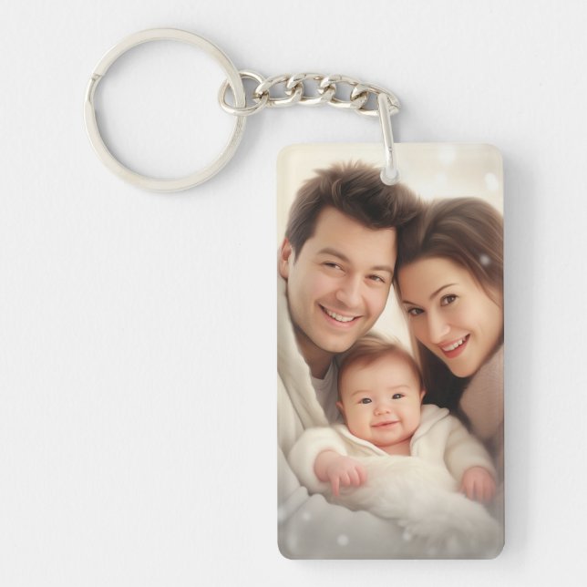 Personalised Photo and Text Photo Acrylic Keychain (Front)