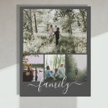 Personalised Photo and Text Photo Collage Family Faux Canvas Print<br><div class="desc">Make a Personalised family Photo keepsake wall art  - Faux Wrapped Canvas Print from Ricaso - add your own photos and text - photo collage keepsake gifts</div>
