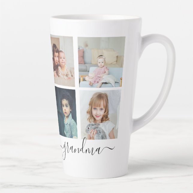 Personalised Photo and Text Photo Collage Family Latte Mug (Right)