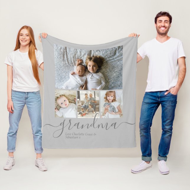 Personalised Photo and Text Photo Collage Fleece Blanket (In Situ)