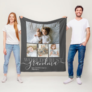 Personalised Photo and Text Photo Collage Fleece Blanket