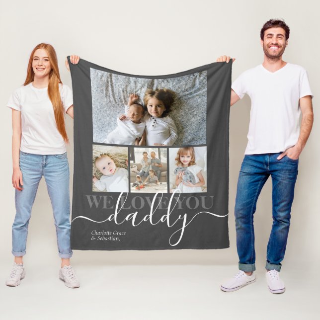 Personalised Photo and Text Photo Collage Fleece Blanket (In Situ)