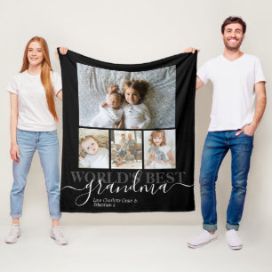 Personalised Photo and Text Photo Collage Fleece Blanket