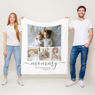 Personalised Photo and Text Photo Collage Fleece Blanket