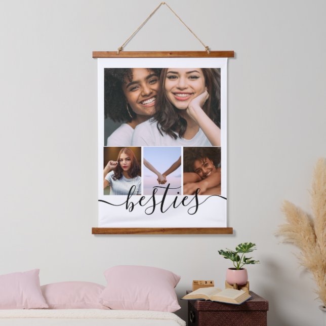 Personalised Photo and Text Photo Collage Friends Hanging Tapestry (Bedroom)