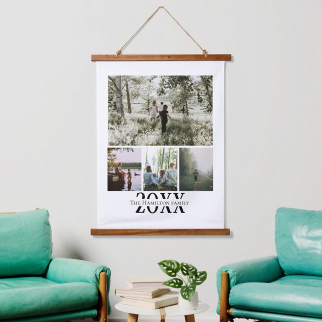 Personalised Photo and Text Photo Collage Hanging Tapestry (Living Room)