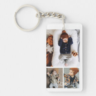 Personalised Photo and Text Photo Collage Key Ring