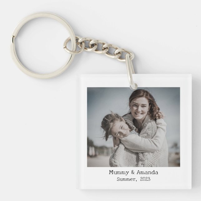 Personalised Photo and Text Photo Collage Key Ring (Front)