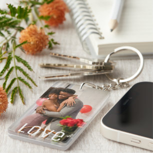 Personalised Photo and Text Photo Collage Key Ring