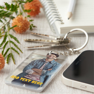 Personalised Photo and Text Photo Collage Key Ring