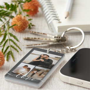 Personalised Photo and Text Photo Collage Key Ring