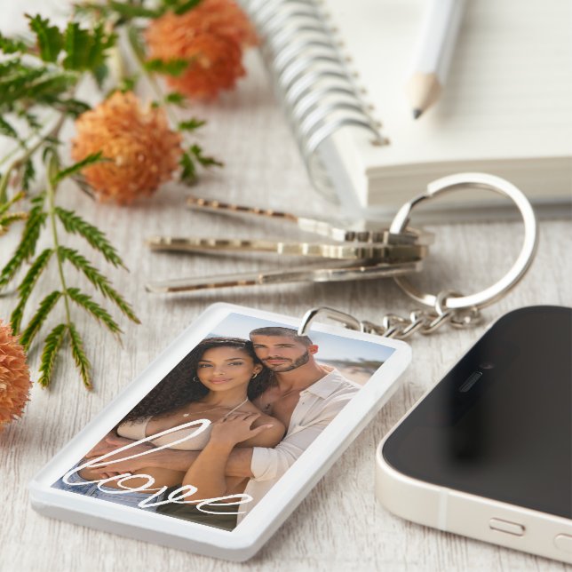 Personalised Photo and Text Photo Collage Key Ring (Front Right)