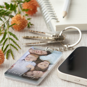 Personalised Photo and Text Photo Collage Keychai Key Ring