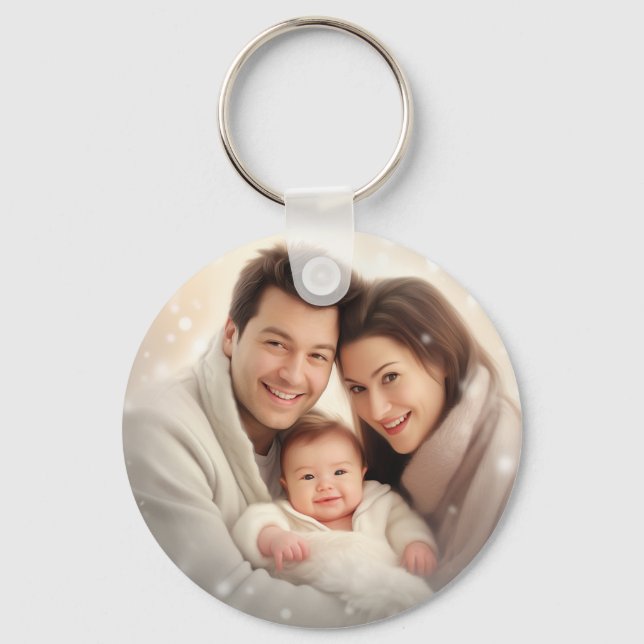 Personalised Photo and Text Photo Collage Keychain (Front)