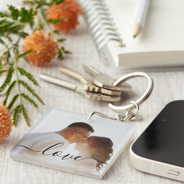 Personalised Photo and Text Photo Collage Keychain (Front Right)
