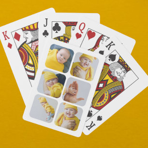 Personalised Photo and Text Photo Collage Playing Cards