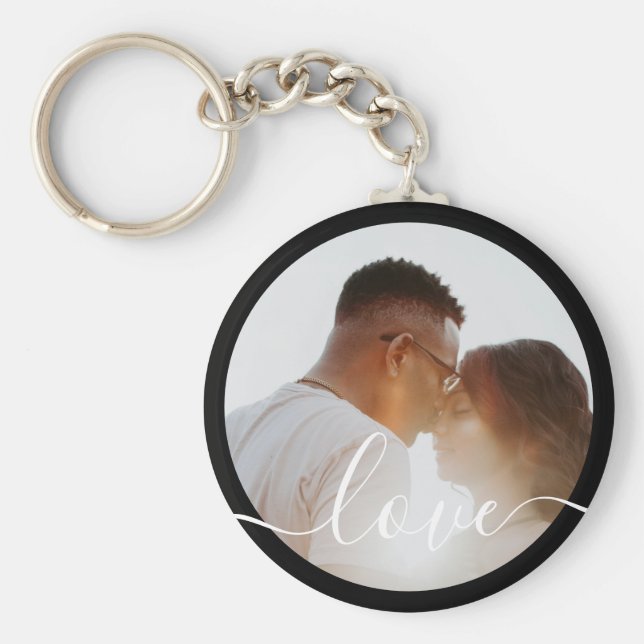 Personalised Photo and Text Photo Key Ring (Front)