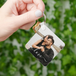 Personalised Photo and Text Photo Key Ring