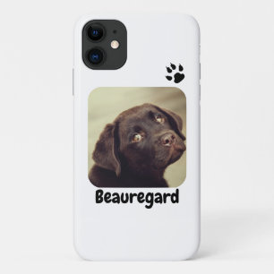Personalised Photo and Text Photo Paw Print iPhone 11 Case
