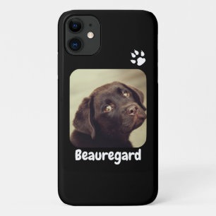Personalised Photo and Text Photo Paw Print iPhone 11 Case