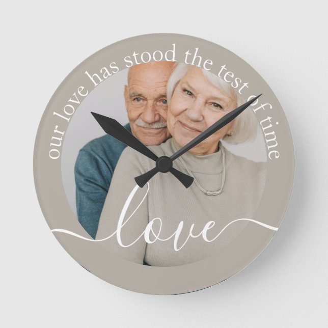 Personalised Photo and Text Photo Round Clock (Front)