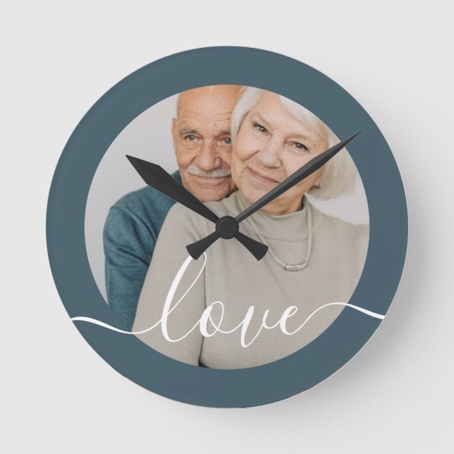 Personalised Photo and Text Photo Round Clock (Front)