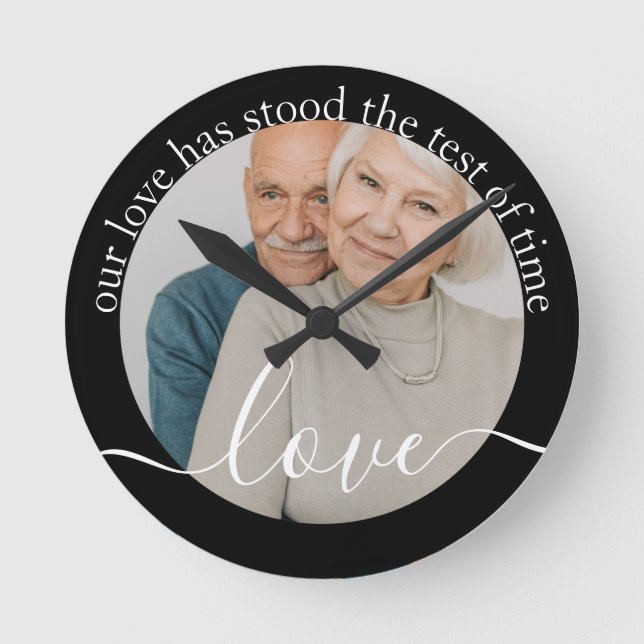 Personalised Photo and Text Photo Round Clock (Front)