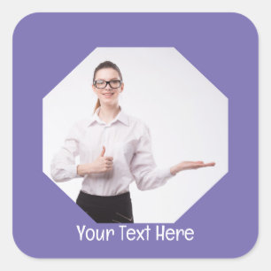 Personalised Photo and Text Polygon Frame Square Sticker