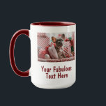Personalised Photo and Text Red Mug<br><div class="desc">Personalised Your Photo and Text Christmas REd Coffee Mug. Any font,  any background,  any image format and sizes.</div>