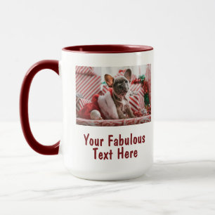 Personalised Photo and Text Red Mug