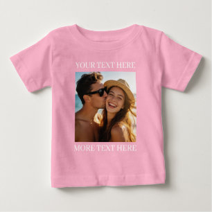 Personalised Photo and Text Rose Baby T-Shirt