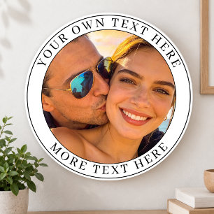 Personalised Photo and Text Round Clock
