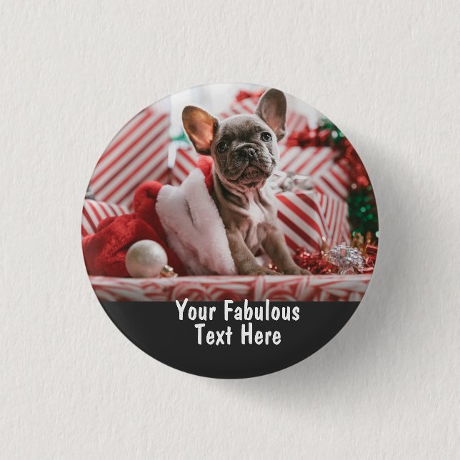 Personalised photo and text Small Cute 3 Cm Round Badge (Front)