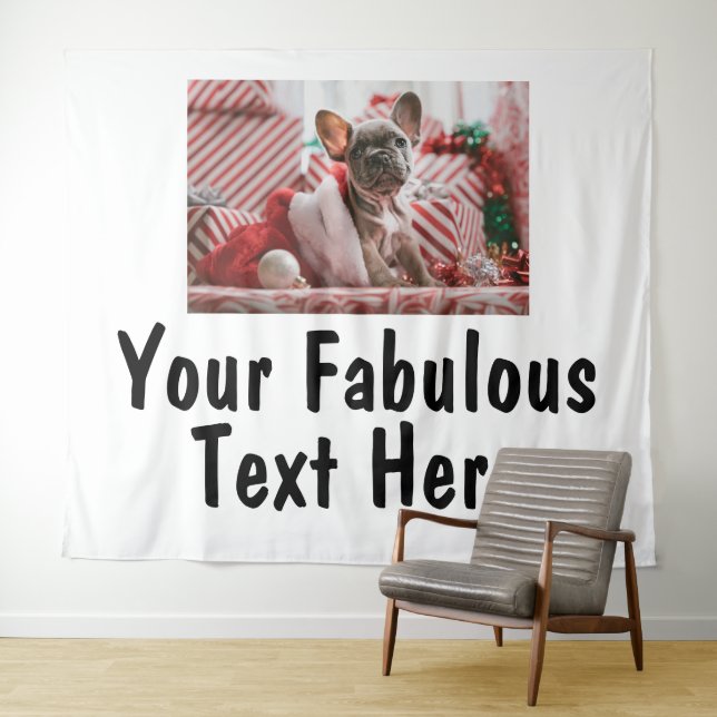 Personalised Photo and Text Tapestry (In Situ (Horizontal))