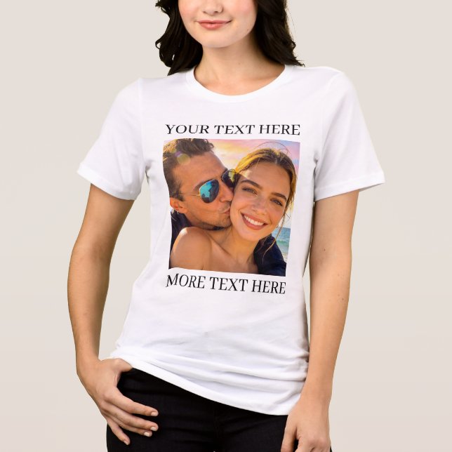 Personalised Photo and Text Tri-Blend Shirt (Front)
