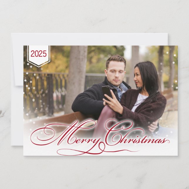 Personalised Photo and Theme Colour Christmas Card (Front)