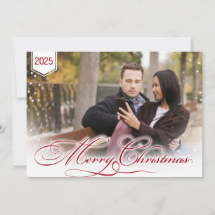 Personalised Photo and Theme Colour Christmas Card