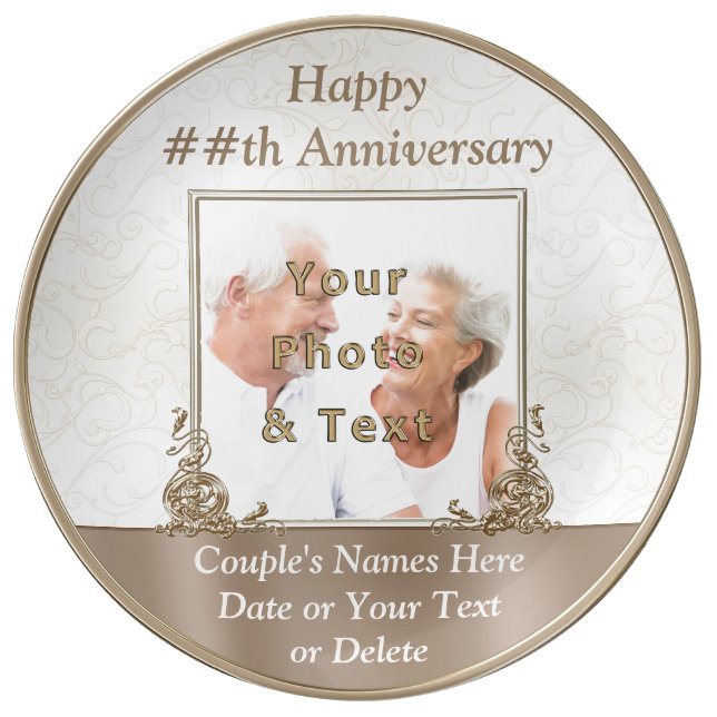 Personalised Photo Anniversary Gifts by Year Plate (Front)